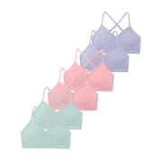 4Leezy 6 Pack Seamless Racerback Sports Crop | Girls Padded Activewear