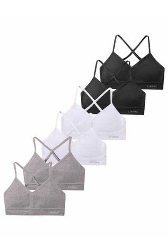 6 Pack Seamless Racerback Sports Crop | Girls Padded Activewear