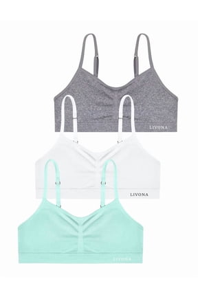Girls Seamless Training Bra, Wire-Free Adjustable First Bra Breathable Sports Underwear for Teens
