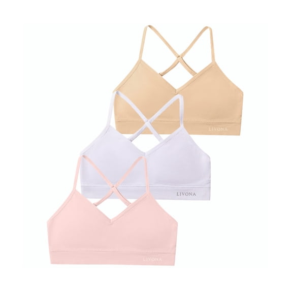 4Leezy Soft Seamless Padded Training Bras | Tween Girls 3 Pack