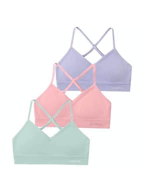 Soft Seamless Padded Training Bras | Tween Girls 3 Pack