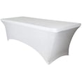 thumbnail image 1 of 4Less CO 5 ft Spandex Tablecloth Stretch Fitted Table Cover White (Fit 30" Width), 1 of 1