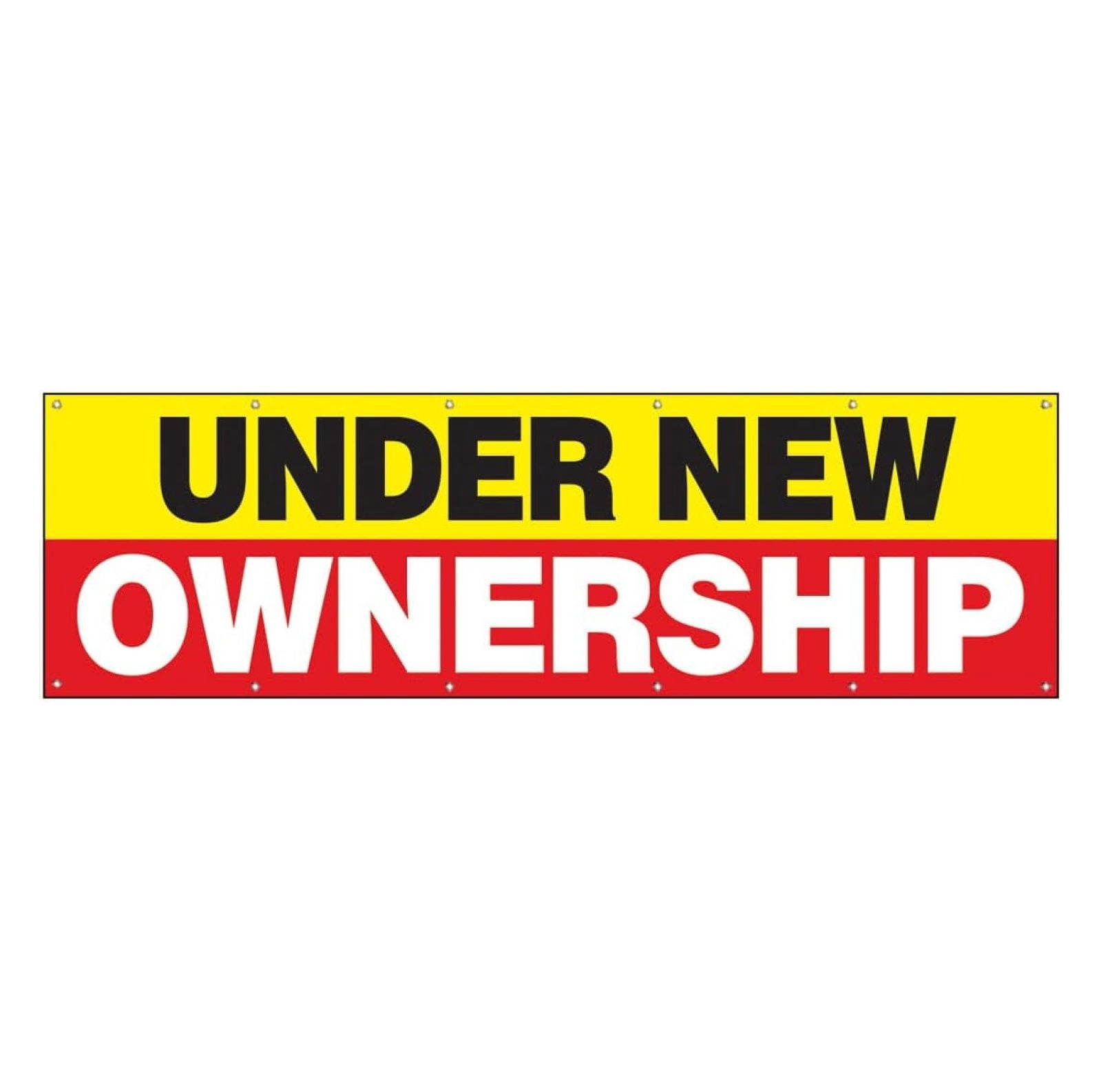 4LessCo 3x10 Feet UNDER NEW OWNERSHIP Banner Sign with Grommets, Fabric ...