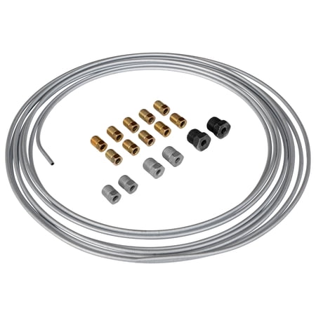4LifetimeLines Steel Brake Line Kit with Fittings, 3/16" x 25 ft