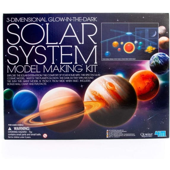 4M 3D Glow-in-the-Dark Solar System Model Making Science Kit, Stem