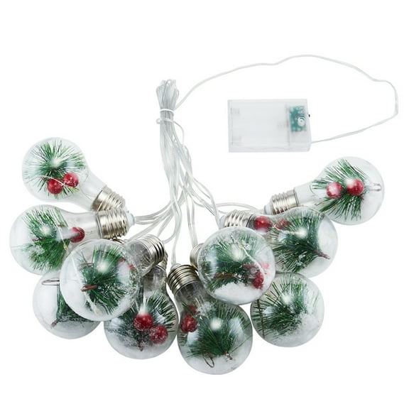 4M 50-Led Transparent Christmas Ball String Lights, 10 Shatterproof Orbs With Warm White Glow, Battery-Operated Holiday Decor For Indoor Tree, Party