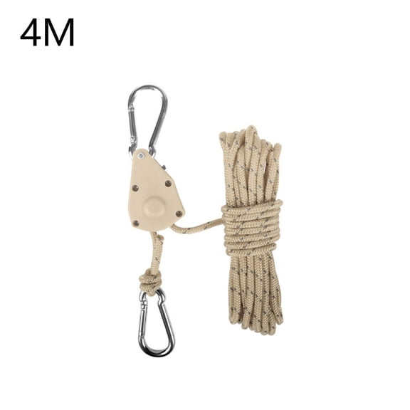 4M Adjustable Lanyard Hanging For Tent Rope Hanger Pulley Lifting Pulley Hook Secure, Fast Locking, Non-Slip