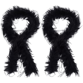 4M Black Fur Ribbon Fuzzy Chenille Sticks Fluffy Fabric Strips Soft Shaggy Stems Roll Wide Xmas Furry Wool Trim