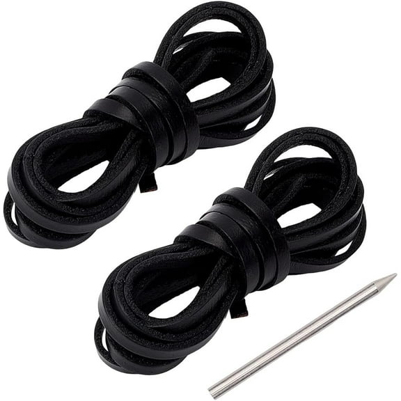 4M Catchers Mitt Lace Cowhide Leather Brown Portable Sport Baseball Softball Glove Repair Flat Laces Kit with Stainless Steel Lacing Needle DIY