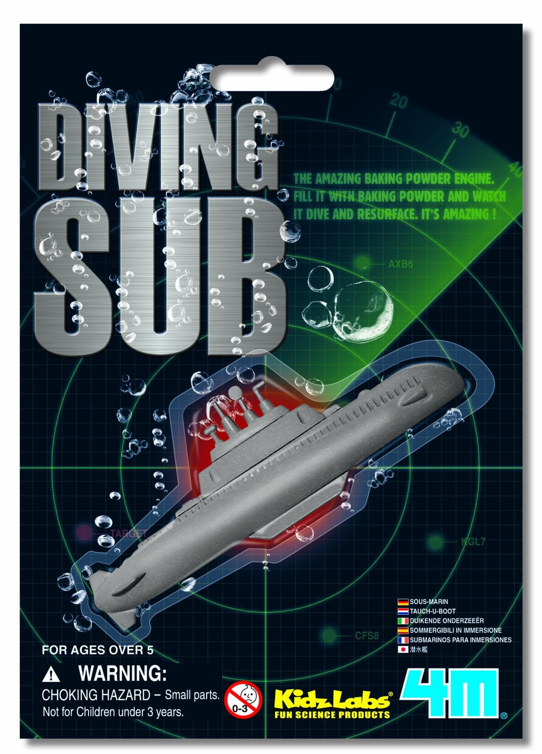 DIVING SUB Baking Soda Powder Submarine Dives/Surfaces
