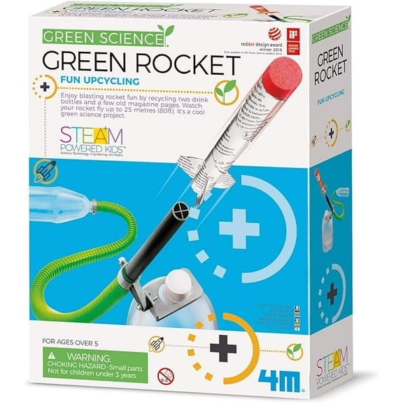 4M Green Science Rocket Kit - STEM Toys DIY Physics Science Experiment Launch Educational Gift, Brown/a (4630)