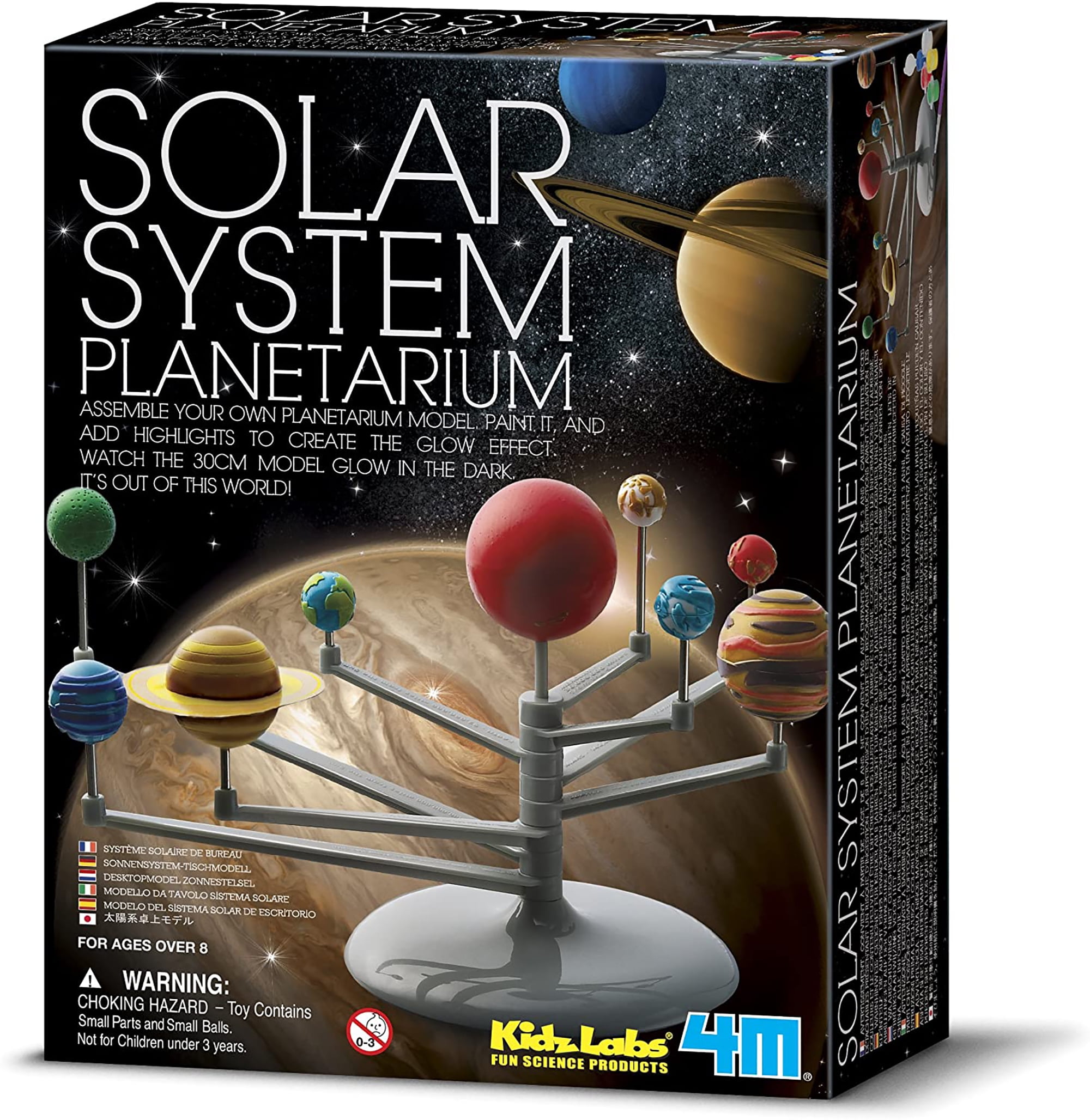 Gptoys 3 in 1 Build and Paint Solar System for Kids, Arts and Crafts Science Kits for Kids Age 4-6-8-12, Glow in The Dark Movable 3D Planets in