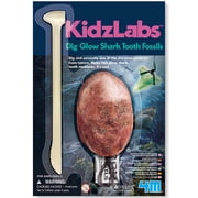 4M KidzLabs Dig Glow Shark Tooth Fossils - Dig & Excavate, Make 2 Glow-In-The Dark Tooth Necklaces, Science & Jewelry Making Craft Kit, Kids Ages 5+