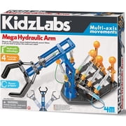 4M KidzLabs Mega Hydraulic Arm - DIY Robotic Water Powered Technology Kit, 18" Arm w/ Multi-Axis Movements, STEM Science Activity Set, Kids Ages 8+