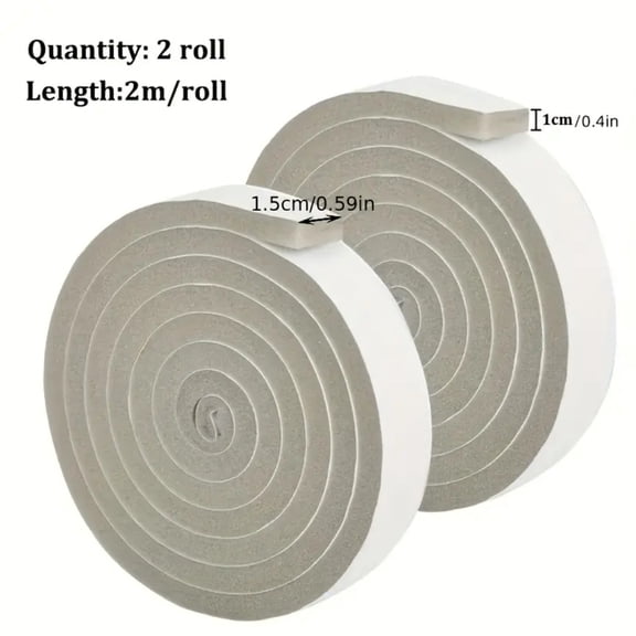 4M PU Sponge Foam Seal Strip Tape Adhesive Anti Collision Soundproof Weather Stripping for Doors Windows Furniture Protection