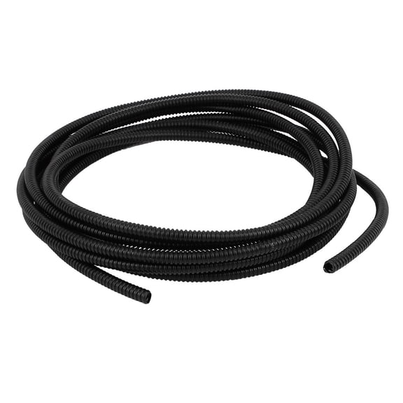 4 M 5 x 7 mm Flexible Corrugated Conduit Tube for Garden,Factory,Office Black