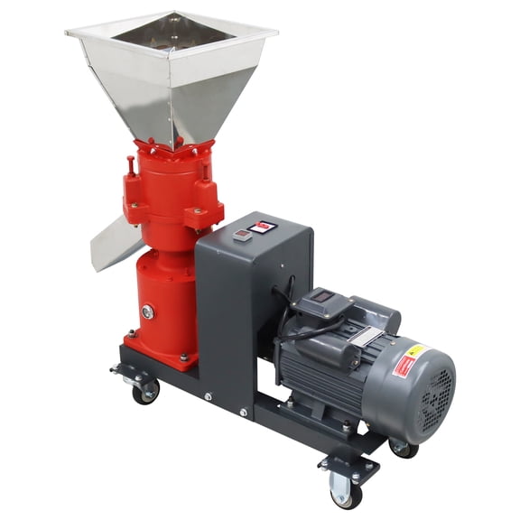 4MM Animal Feed Pellet Mill Machine 220V 3.5KW with 3 Head Rollers