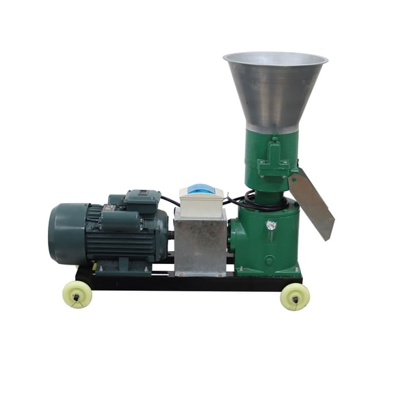4MM Chicken Feed Pellet Mill Machine Feed Granulator Double-head Pressure Roller 220V