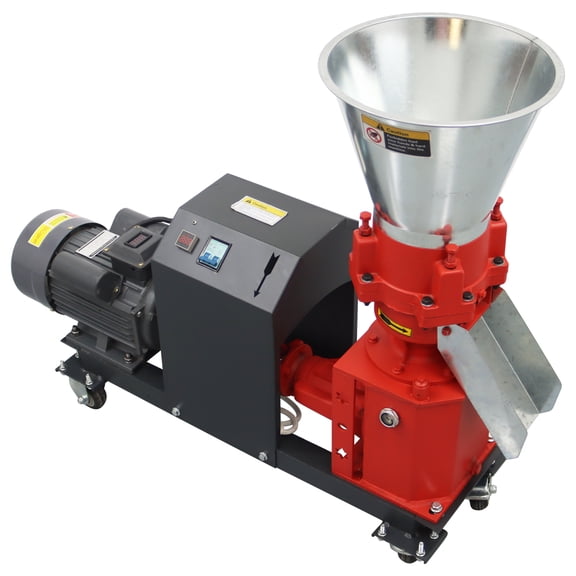 4MM Chicken Feed Pellet Mill Machine Feed Granulator Four-head Pressure Roller 220V 3.5kw