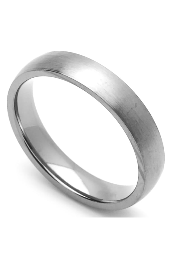 4MM Comfort Fit Stainless Steel Wedding Band Satin Finished Classic Domed Ring (Size 5 to 12)