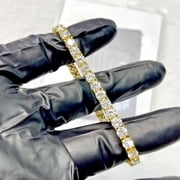 4MM Lab Created Diamond Womens Tennis Bracelet 14k Yellow Gold Plated 9 Ct Round
