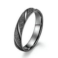 thumbnail image 1 of 4MM Pearl Sand Twill Bands Rose Gold Titanium Steel Women Wedding Ring Size 6-11, 1 of 9