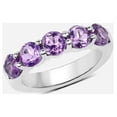 thumbnail image 1 of 4MM Round Natural Amethyst Gemstone 925 Sterling Silver Eternity Valentines Day Gifts Ring for Women, 1 of 3
