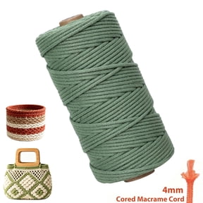 4MM Sage Green Macrame Cord, 110 Yards Natural Cotton Cord Macrame Rope Yarn, Soft Twisted String for DIY Crafts, Knitting, Wedding Decor,Plant Hangers, Wall Hangings