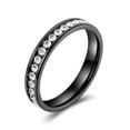 thumbnail image 1 of 4MM Silver/Gold/Black Titanium Steel Cz Engagement Bands Women's Rings Size 5-10, 1 of 8