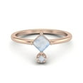 thumbnail image 1 of 4MM Square Shaped Moonstone 925 Sterling Silver Rose Vermeil Solitaire Valentines Day Gifts Ring, 1 of 3