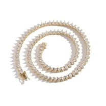 4MM Tennis Chains Necklace for Women 18K Gold Plated Heart Cut Lab Diamond Tennis Necklace CZ Necklaces for Women