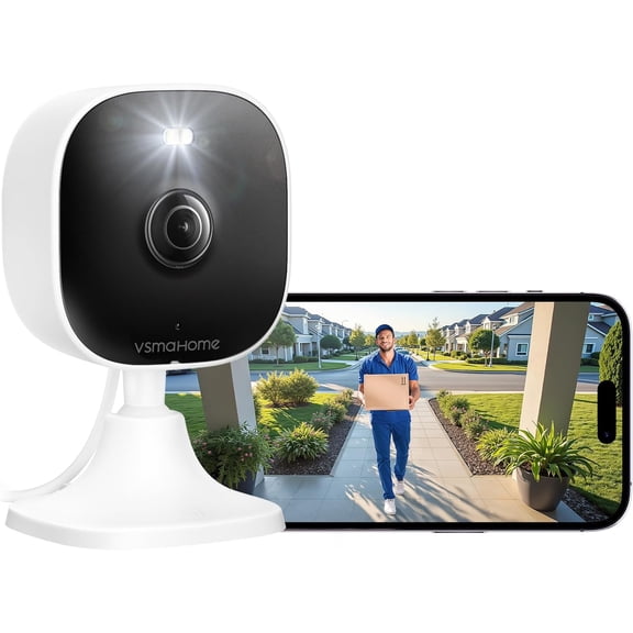 4MP Cameras for Home Security with Audio and Video, Indoor Security Camera for Baby Monitor, 2.4g/5g Outdoor Cameras for House/Pet/Baby, Plug and Play, Support 128G Card Storage (Not Included), Wired