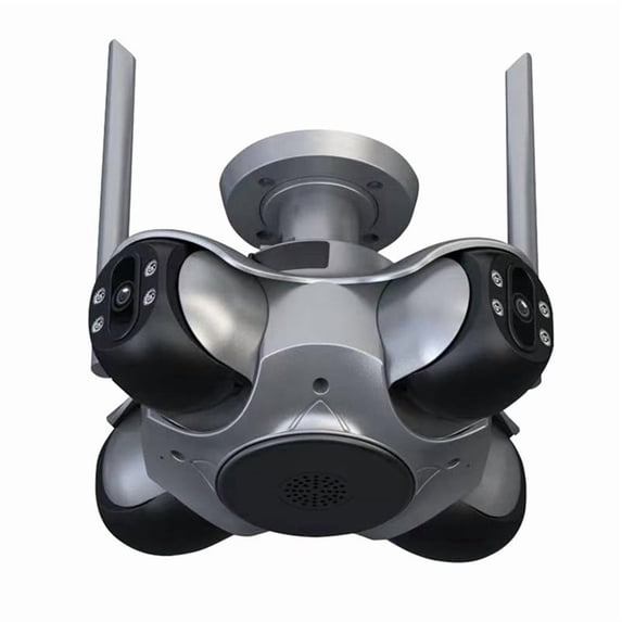 4MP HD Wireless WiFi IP Camera Four Screens Outdoor PTZ Four Lens Human ...