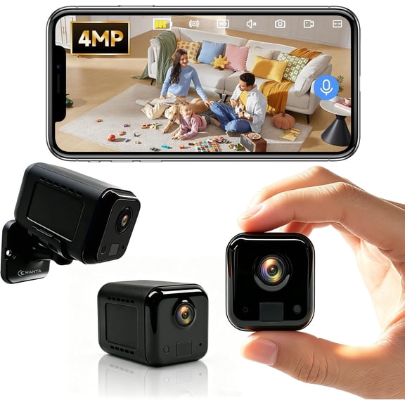 4MP Mini Hidden Camera with Long Battery Life,Nanny Cam for Home