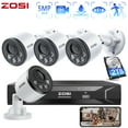 thumbnail image 1 of 4MP PoE Security Camera System, ZOSI 5MP 8CH NVR, 4pcs Bullet IP Outdoor Camera, Audio Recording, 2TB HDD, 1 of 8