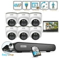 thumbnail image 1 of 4MP Security Camera System, ZOSI PoE Security Cameras Outdoor, 5MP 3K NVR with 2TB Hard Drive, One Way Audio, AI Human Detection, 1 of 9