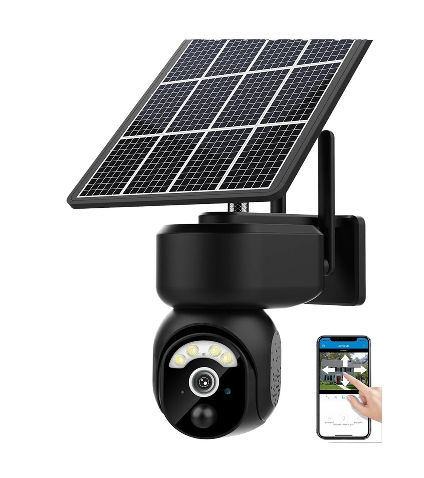 4MP Solar Power WiFi Home Security Camera Built In Battery CCTV Outdoor