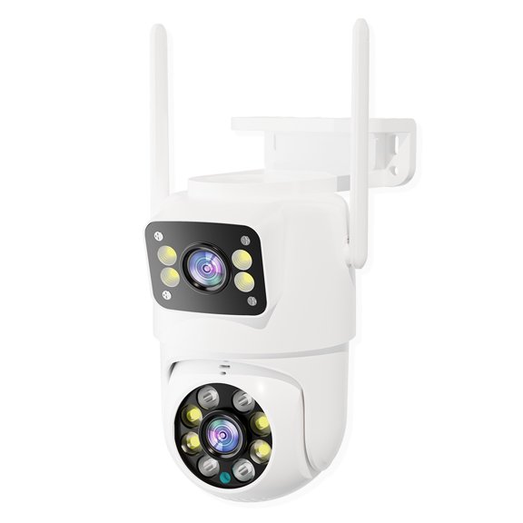 4MP WiFi Camera, 128G, Dual Screen, 1080P Color Night Vision, 350 PTZ, 2-Way Talk, Motion Alert