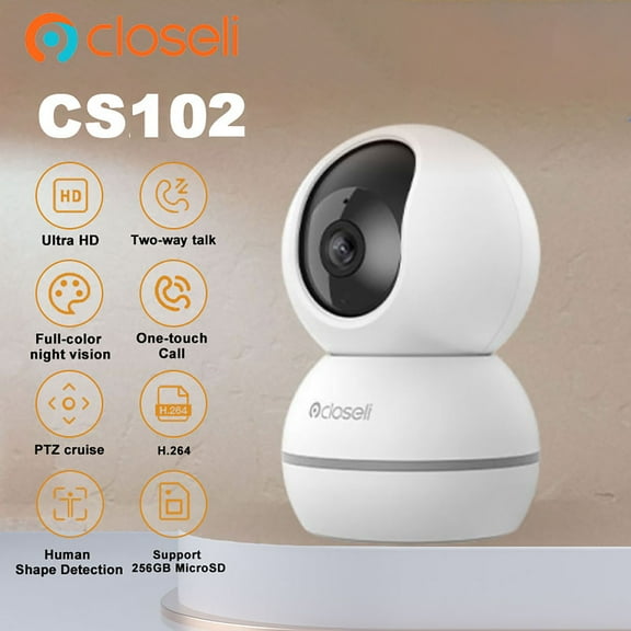 4MP WiFi Camera ,Closeli CS1022-Way Talk Night Vision Temperature and humidity detection Indoor surveillance Camera.