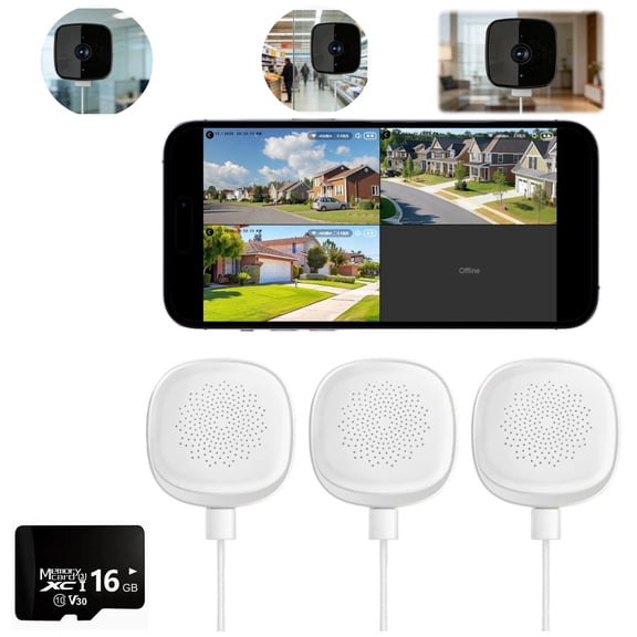 4MP Window Camera, 5/2.4Ghz WiFi Cameras for Home Security, Motion Detection, 24/7 Recording, Two-Way Audio, Compatible with Alexa/Google Home, Easy&Quick Install(3 Camera)