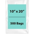 thumbnail image 1 of 4Mil Clear Flat Open Top Poly Bags LDPE Packaging - 10"X20" & (500 Bags), 1 of 7