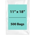thumbnail image 1 of 4Mil Clear Flat Open Top Poly Bags LDPE Packaging - 11"X18" & (500 Bags), 1 of 7