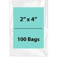 thumbnail image 1 of 4Mil Clear Flat Open Top Poly Bags LDPE Packaging - 2"X4" & (100 Bags), 1 of 7
