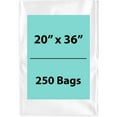 thumbnail image 1 of 4Mil Clear Flat Open Top Poly Bags LDPE Packaging - 20"X36" & (250 Bags), 1 of 7