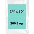 thumbnail image 1 of 4Mil Clear Flat Open Top Poly Bags LDPE Packaging - 24"X30" & (200 Bags), 1 of 7