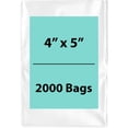 thumbnail image 1 of 4Mil Clear Flat Open Top Poly Bags LDPE Packaging - 4"X5" & (2000 Bags), 1 of 7