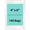 thumbnail image 1 of 4Mil Clear Flat Open Top Poly Bags LDPE Packaging - 4"X6" & (100 Bags), 1 of 7