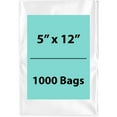 thumbnail image 1 of 4Mil Clear Flat Open Top Poly Bags LDPE Packaging - 5"X12" & (1000 Bags), 1 of 7