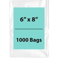 thumbnail image 1 of 4Mil Clear Flat Open Top Poly Bags LDPE Packaging - 6"X8" & (1000 Bags), 1 of 7