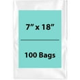 4Mil Clear Flat Open Top Poly Bags LDPE Packaging 7"X18" & (100 Bags